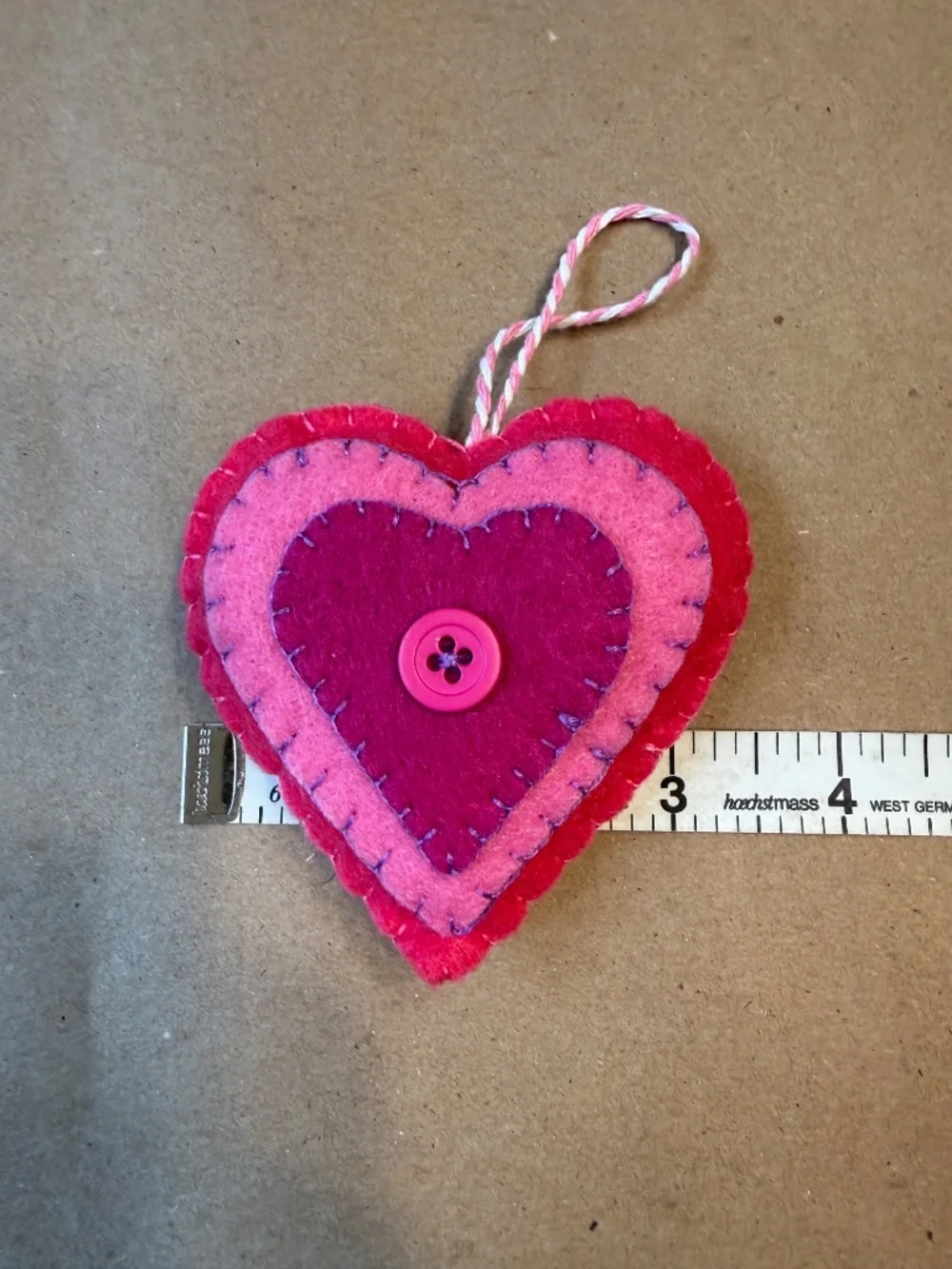 Felt hearts (set of 4) 3.5 x 3 inches assorted colors
